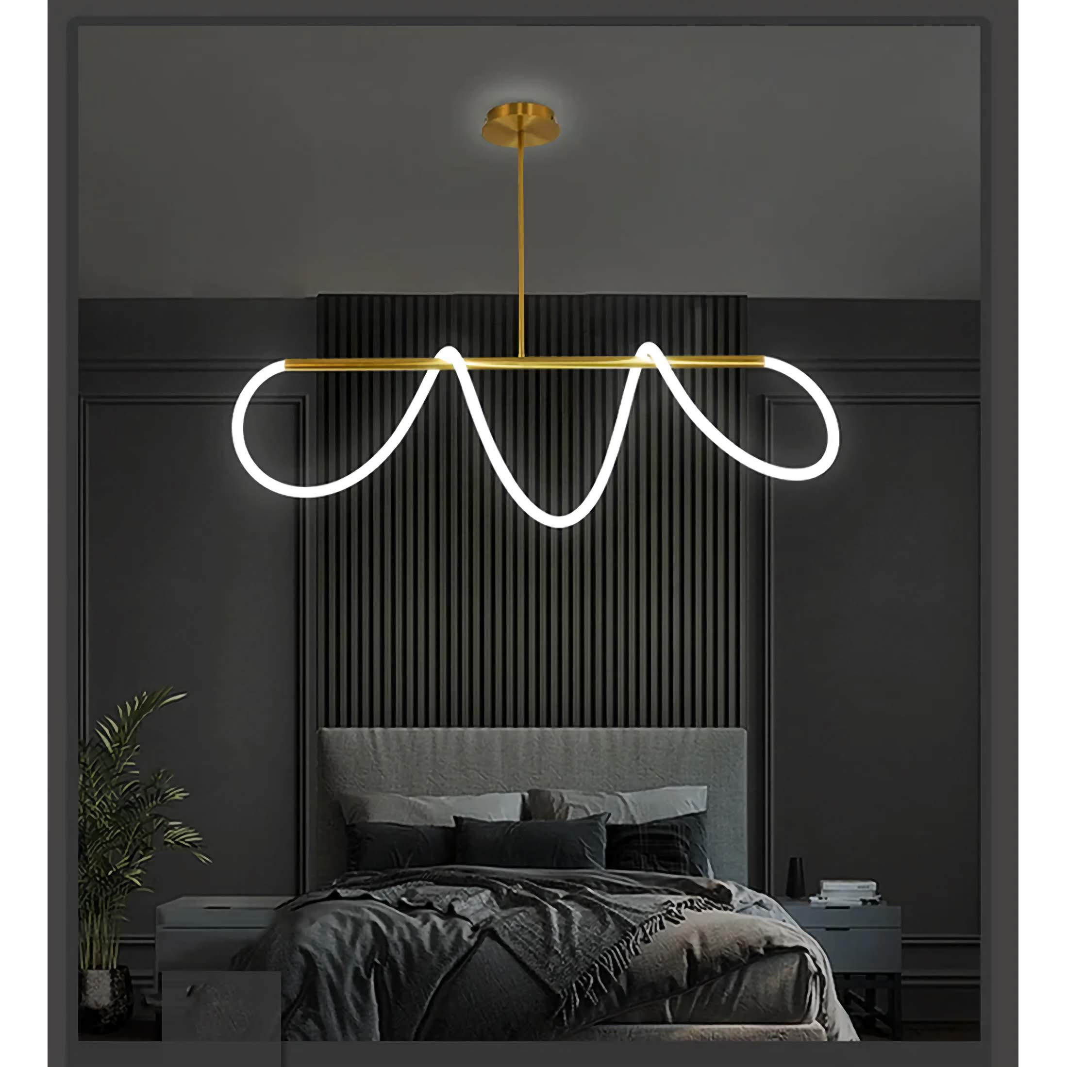 Plafondlamp Koper G9 Gebogen Buis Goud Zwart Zilver Woonkamer Eetkamer LED Opbouw Minimalistische Bureaulamp | Sansoti