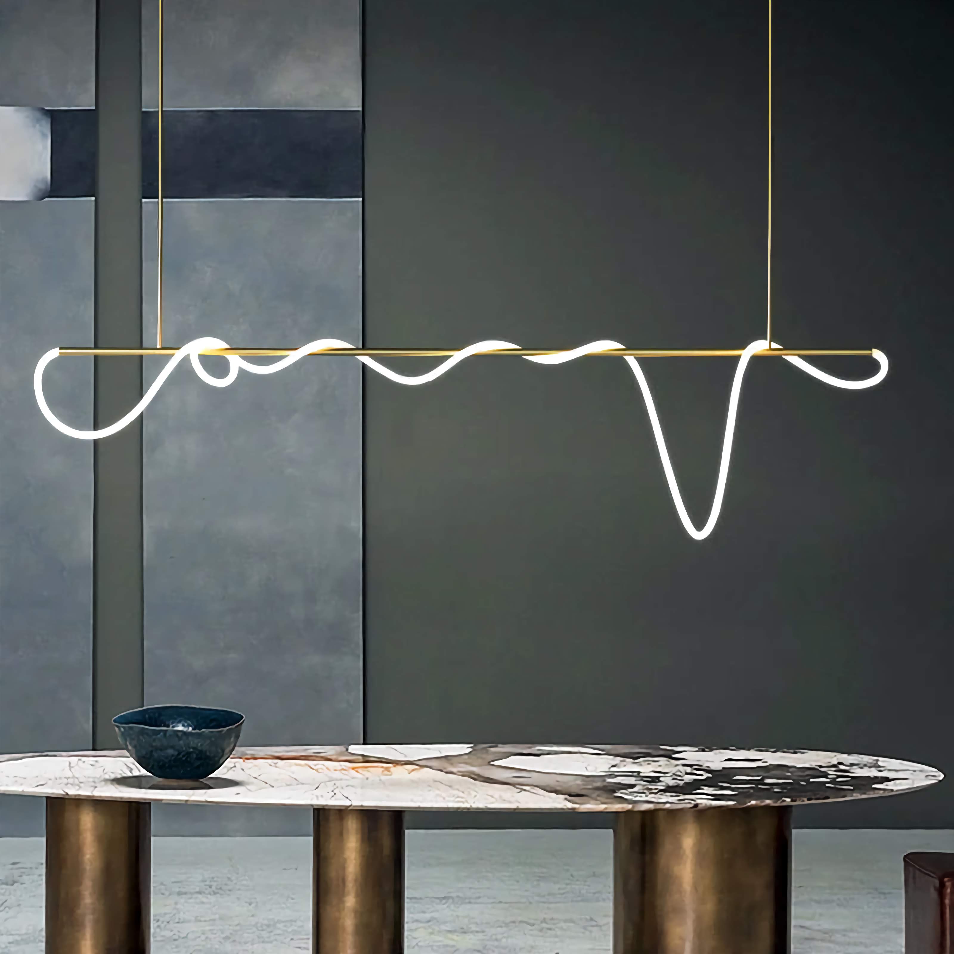 Plafondlamp Koper G9 Gebogen Buis Goud Zwart Zilver Woonkamer Eetkamer LED Opbouw Minimalistische Bureaulamp | Sansoti