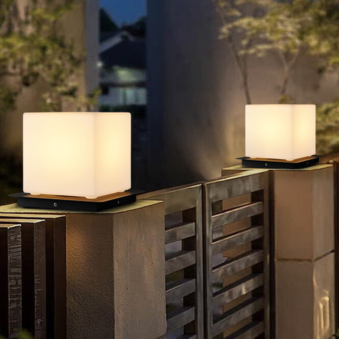 Lampe d’extérieur sur socle en acier inoxydable - boule, cube, cylindre - éclairage de jardin IP65 étanche, éclairage LED pour allées | Sansoti