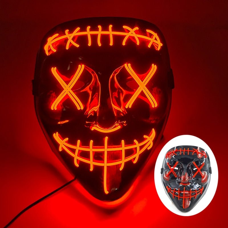LED Masker met Neon Lichteffect voor Halloween Feesten Cosplay Verkleedpartijen Carnaval Festival Events | Sansoti