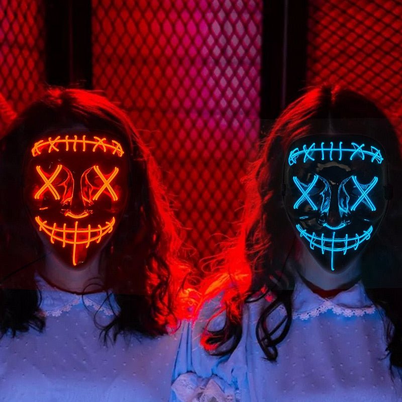 LED Masker met Neon Lichteffect voor Halloween Feesten Cosplay Verkleedpartijen Carnaval Festival Events | Sansoti