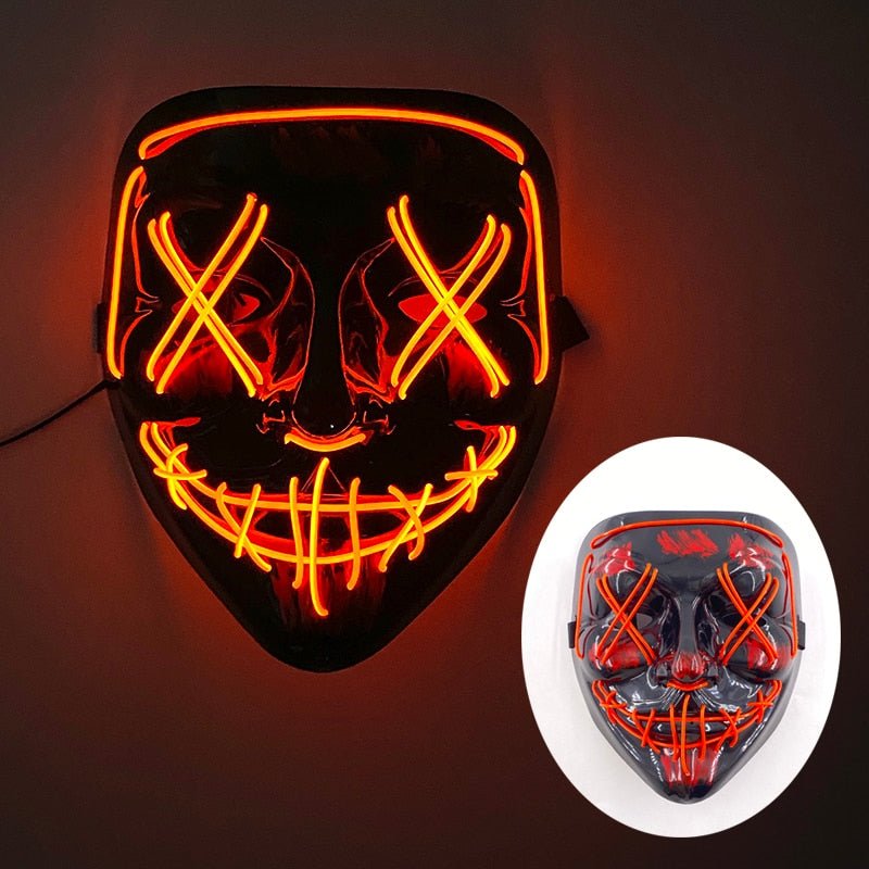 LED Masker met Neon Lichteffect voor Halloween Feesten Cosplay Verkleedpartijen Carnaval Festival Events | Sansoti