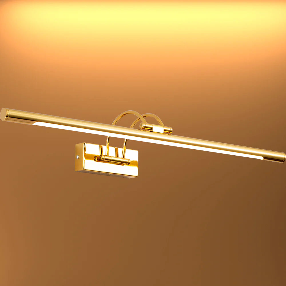Spiegelleuchte LED Warmweiß 3000K 8W 64cm Gold Nickel Messing Chrom Bilderlampe Wandleuchte