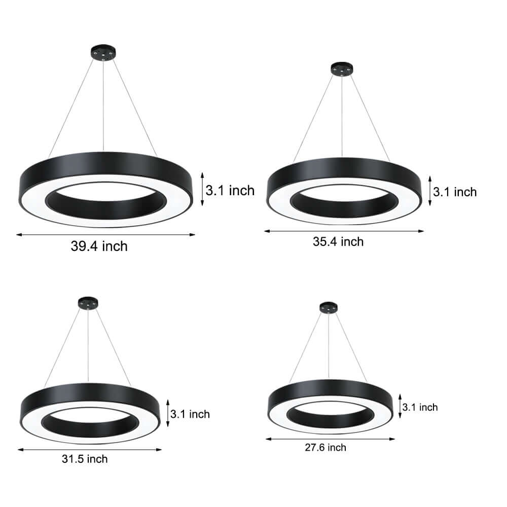 Industrielle LED-Ring-Pendelleuchte 6000K mit IP42 und Acryldiffusor | Restfield
