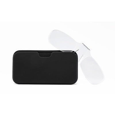 Neusklem Leesbril Opvouwbaar Zonder Poten Ultradun Compact voor Portemonnee Mannen Vrouwen Helder Zwart | Sansoti