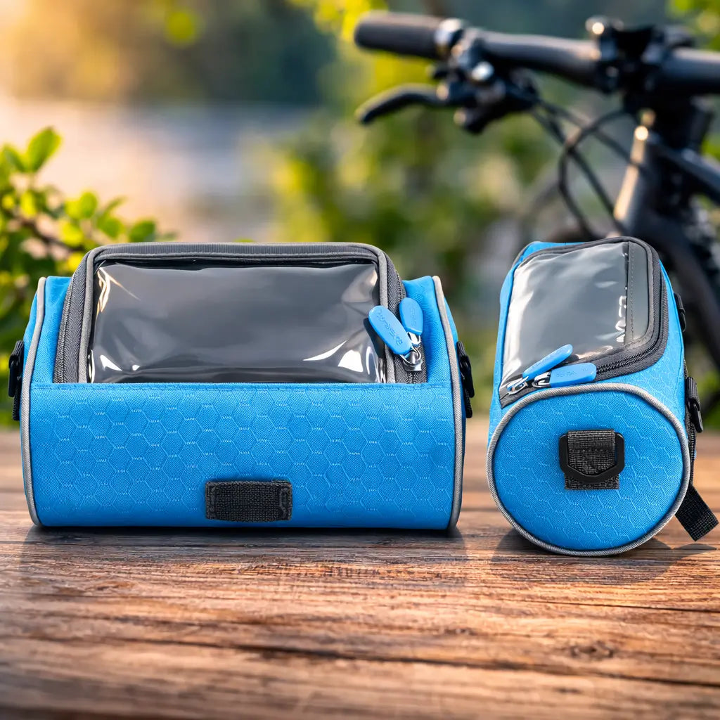 Fahrradtasche für den Lenker mit Handyhalterung, Touchscreen, wasserdichtem Fach, Navigation, Fahrradzubehör und Lenkertasche | Sansoti