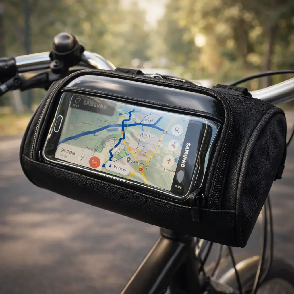 Stuurtas met Touchscreen Telefoonhouder voor Fiets Waterdicht Zwart Groen Blauw Roze Smartphone Navigatie | Sansoti