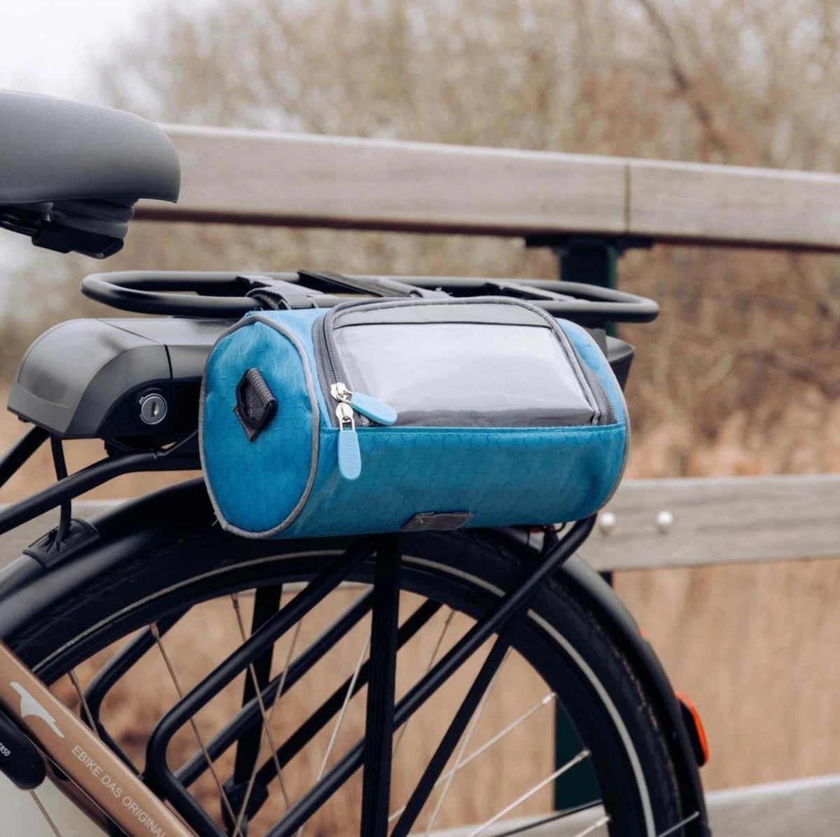 Fahrradtasche für den Lenker mit Handyhalterung, Touchscreen, wasserdichtem Fach, Navigation, Fahrradzubehör und Lenkertasche | Sansoti