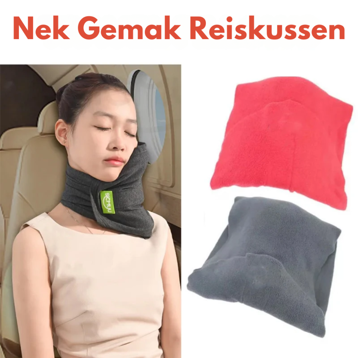 Neksteun Reiskussen Ergonomisch Memory Foam Nekkussen Vliegtuig Trein Auto Ondersteunend Grijs Zwart Comfortabel Reizen | Sansoti