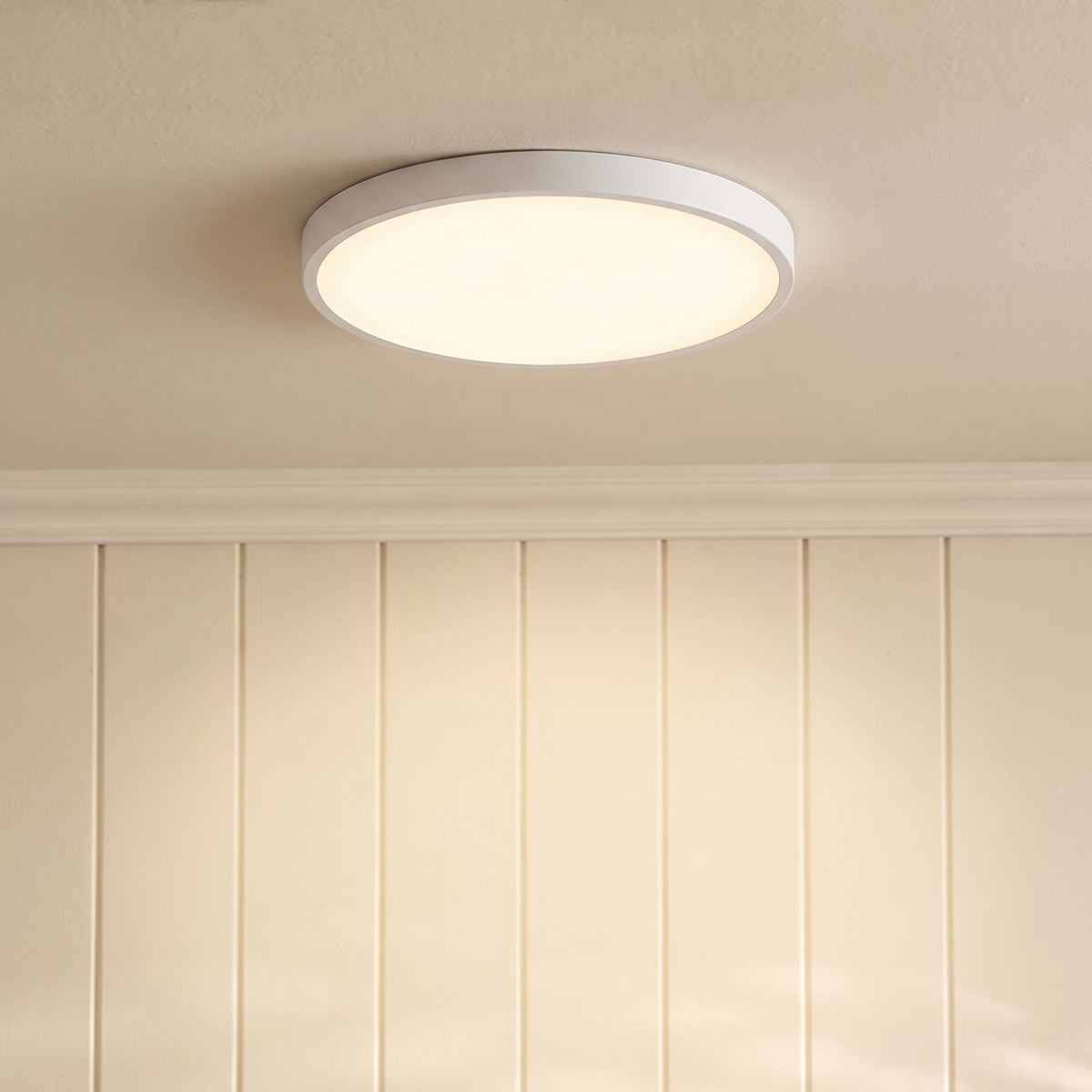Ultracienka okrągła lampa sufitowa LED, żelazo, czarno-biała, 23-37cm, skandynawska, nowoczesna, do salonu i sypialni | Sansoti