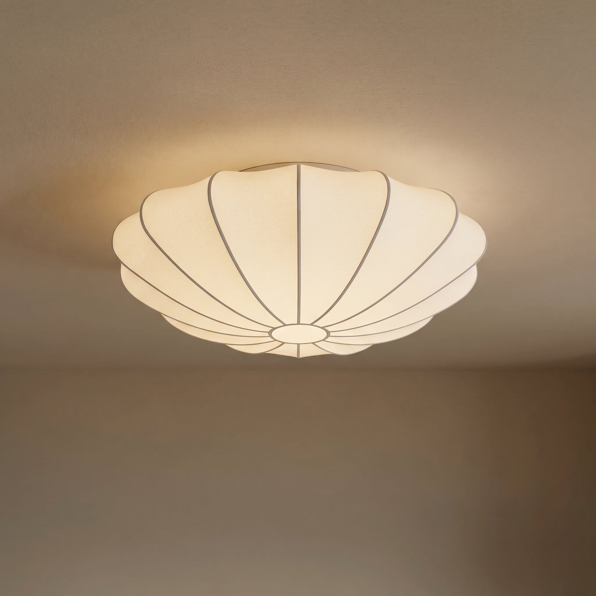 Plafonnier cocon en fibre de soie blanc chaud éclairage d’ambiance salon chambre salle à manger détente design | Sansoti