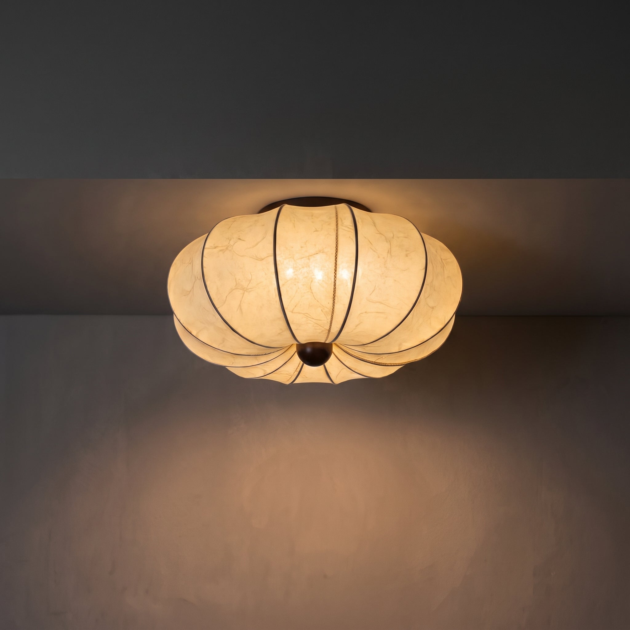 Plafonnier en tissu satiné style médiéval E27 LED éclairage d’ambiance salon chambre couloir 40-60cm | Sansoti