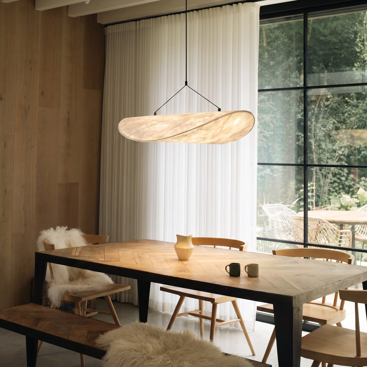 Pendelleuchte aus Seide Wolkenform Schwarz Esszimmer Wohnzimmer Schlafzimmer Stimmungsbeleuchtung Minimalistisches Design Modern | Sansoti