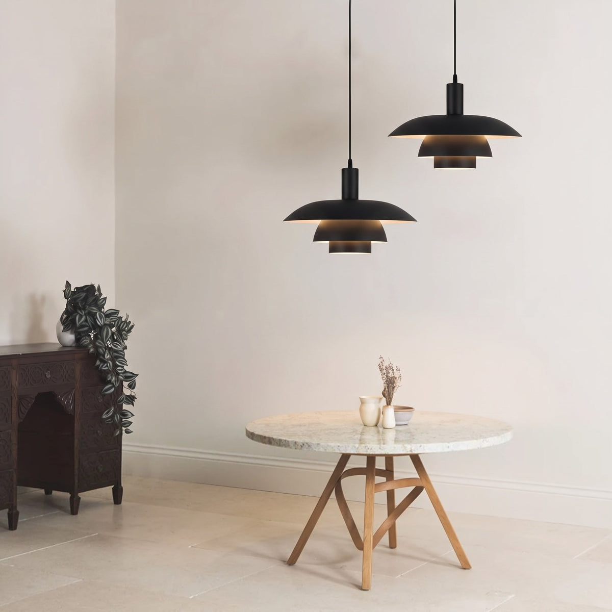 Skandinavische Metall-Pendelleuchte LED Dimmbar für Esszimmer Küche Wohnzimmer Deckenbeleuchtung 29-39cm | Sansoti