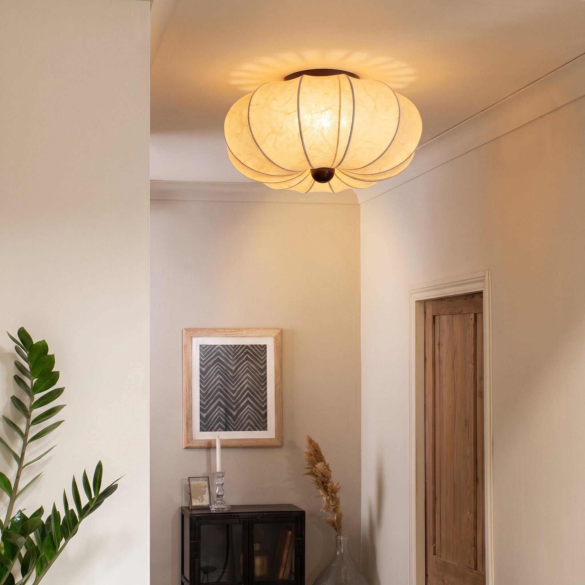 Plafonnier en tissu satiné style médiéval E27 LED éclairage d’ambiance salon chambre couloir 40-60cm | Sansoti
