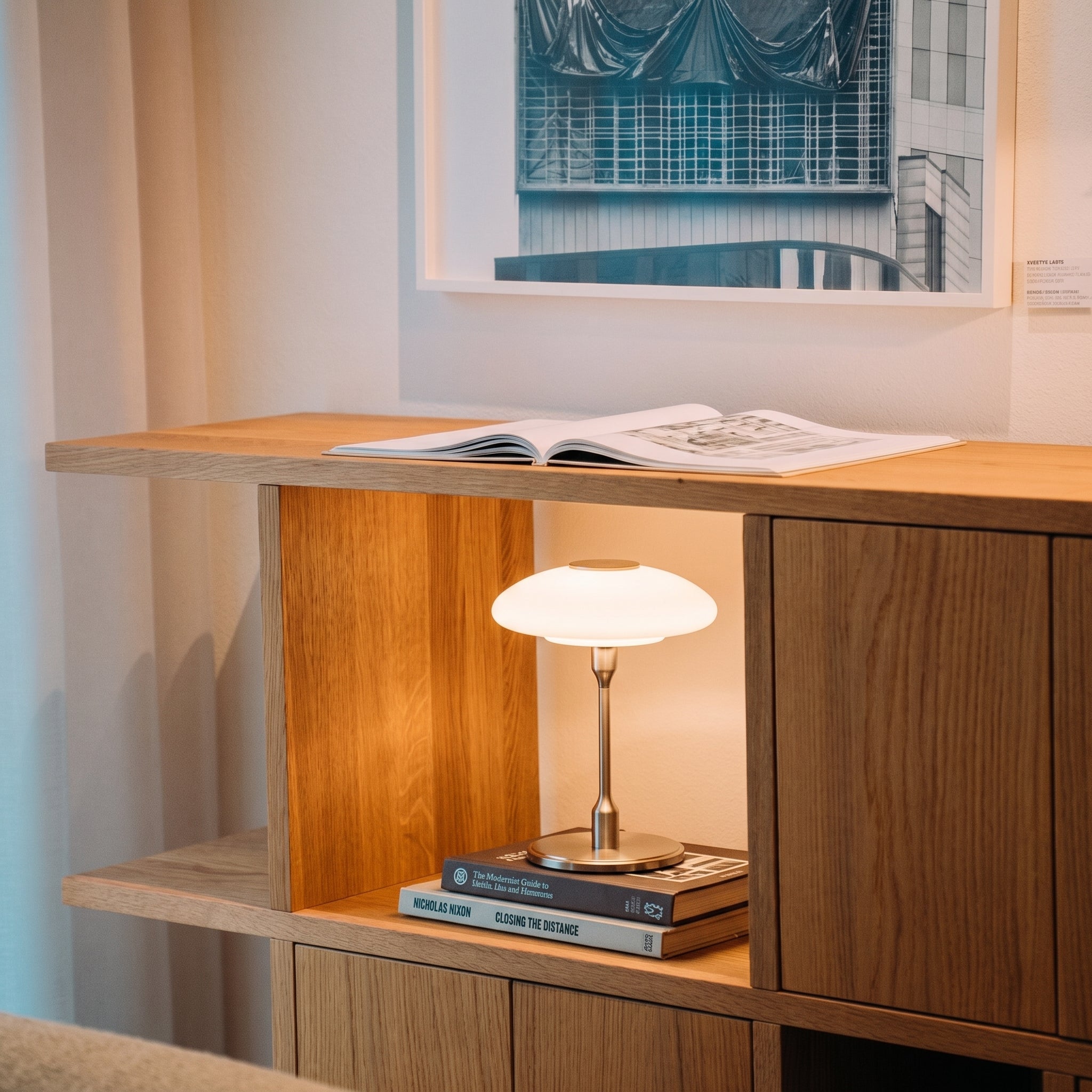 Moderne Metalen Tafellamp E14 Warm Wit LED Sfeerlicht Bureau Nachtkastje 30x42cm Scandinavisch Design | Sansoti