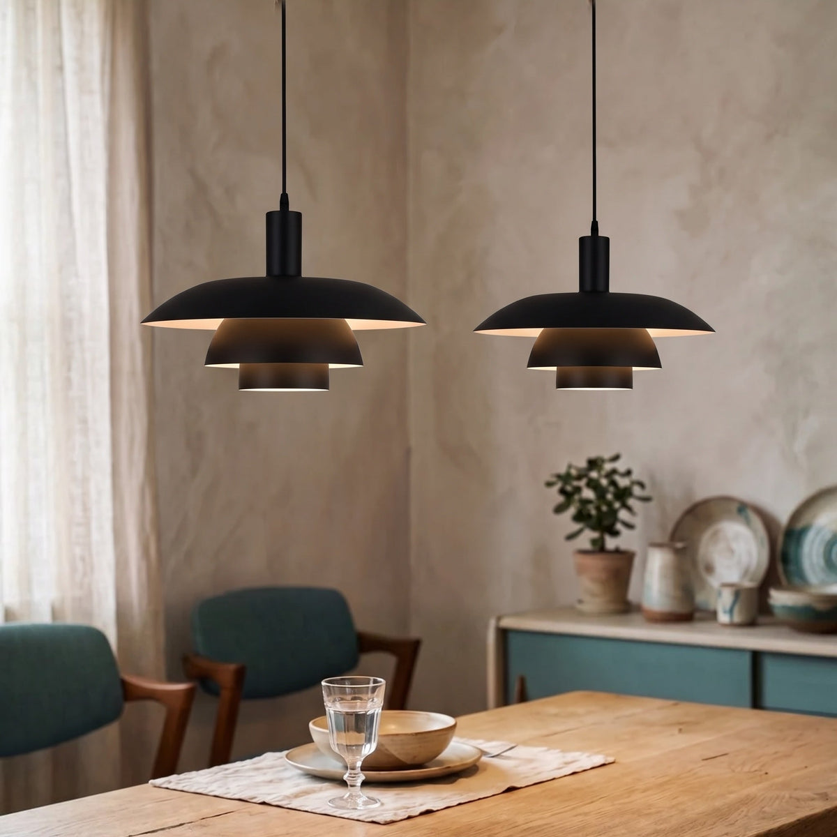 Skandinavische Metall-Pendelleuchte LED Dimmbar für Esszimmer Küche Wohnzimmer Deckenbeleuchtung 29-39cm | Sansoti