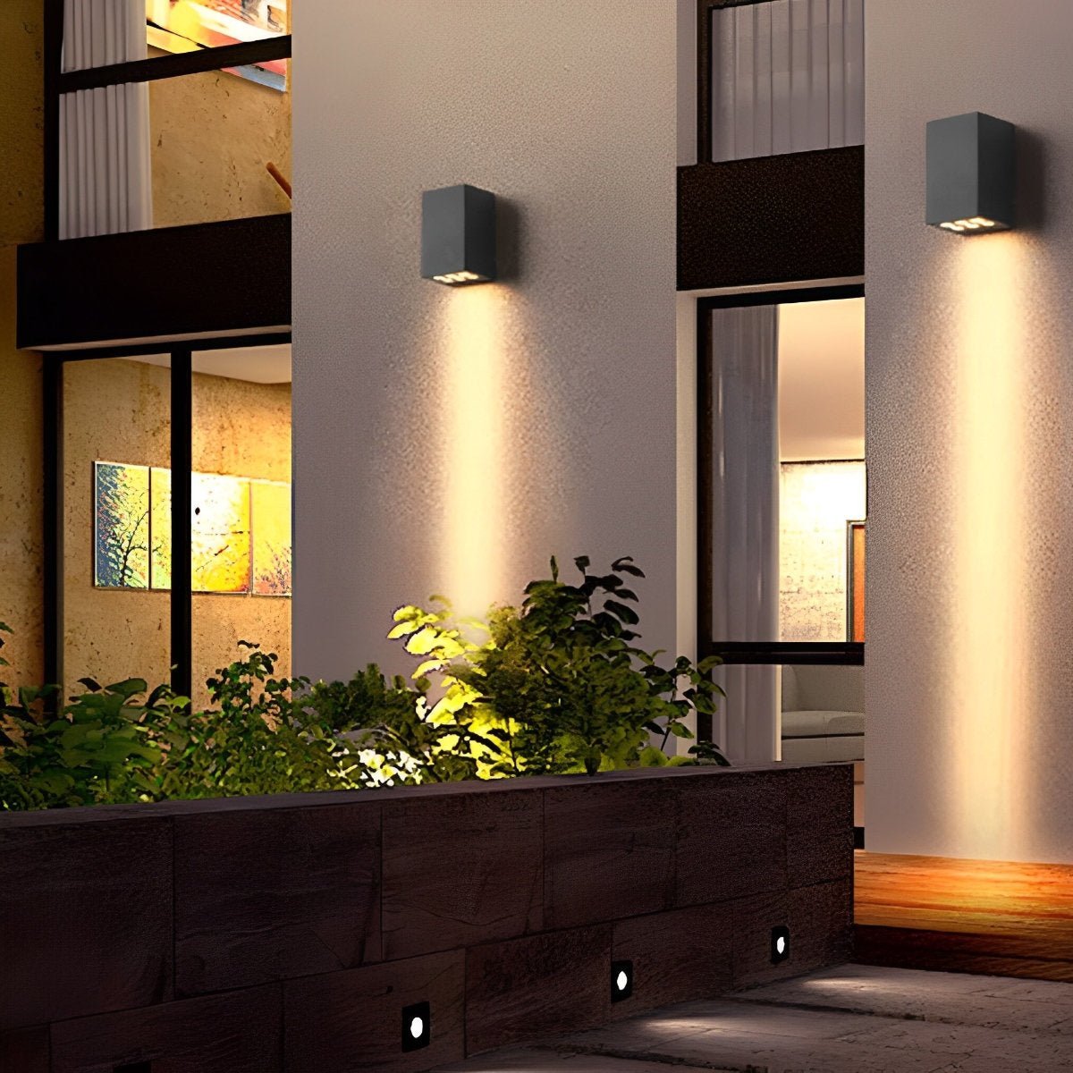 Außenlampe LED Wandleuchte IP65 Aluminium Anthrazit Auf- und Abwärtslicht Fassade Garten Einfahrt Terrasse Außenbeleuchtung Modern | Restfield