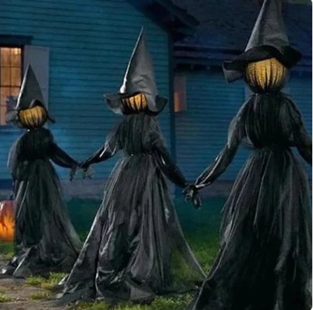 Sorcière lumineuse sur piquet de jardin, décoration d’Halloween, silhouette LED à planter dans la pelouse ou le jardin, ambiance du 31 octobre | Sansoti