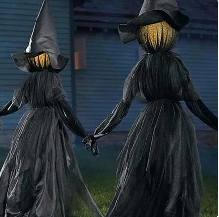 Sorcière lumineuse sur piquet de jardin, décoration d’Halloween, silhouette LED à planter dans la pelouse ou le jardin, ambiance du 31 octobre | Sansoti