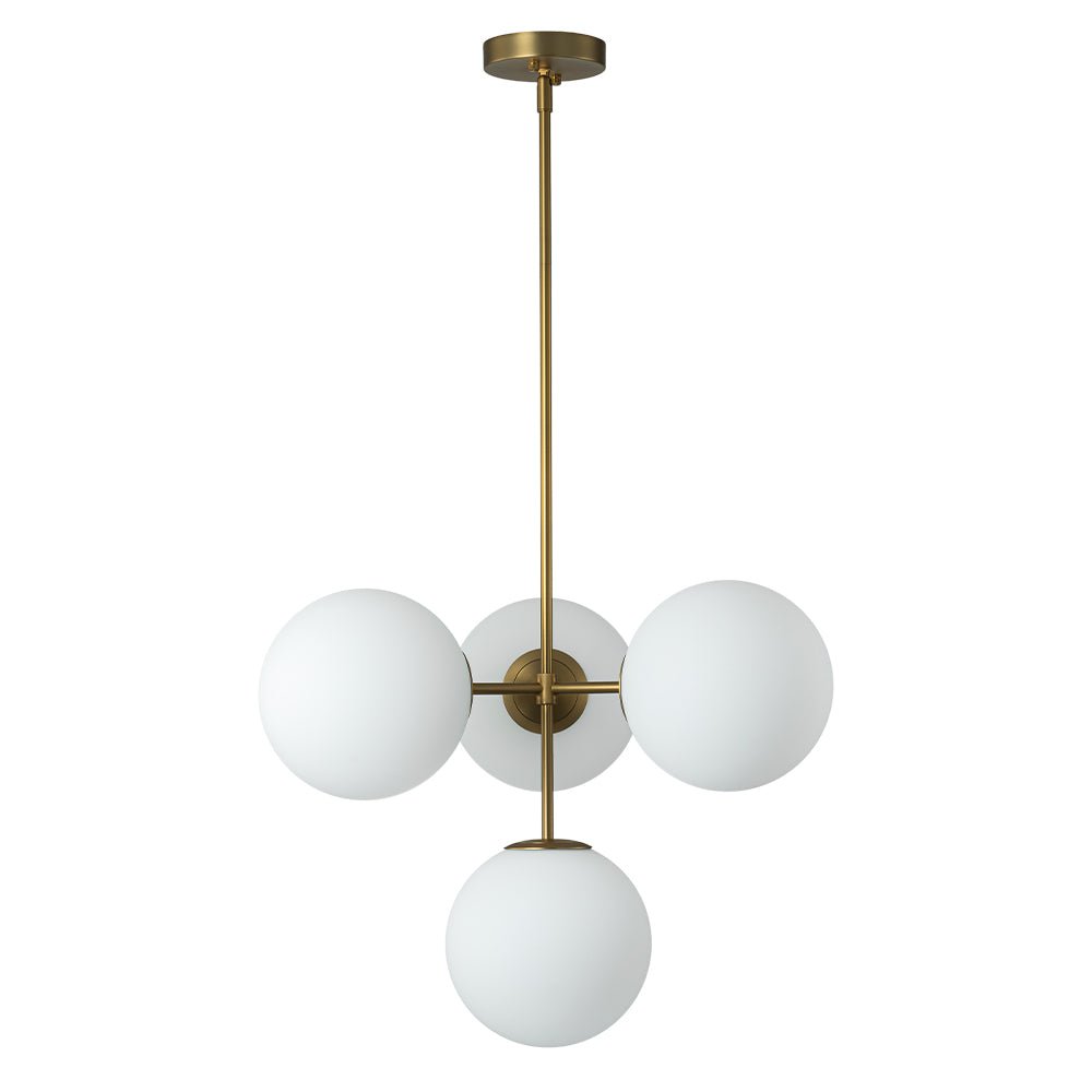 Sputnik Plafondlamp 4 Lichts Messing Zwart Melkglas 62cm E26 Woonkamer Eetkamer Slaapkamer Entree Mid-Century Bubble Pendel Dimbaar | Sansoti