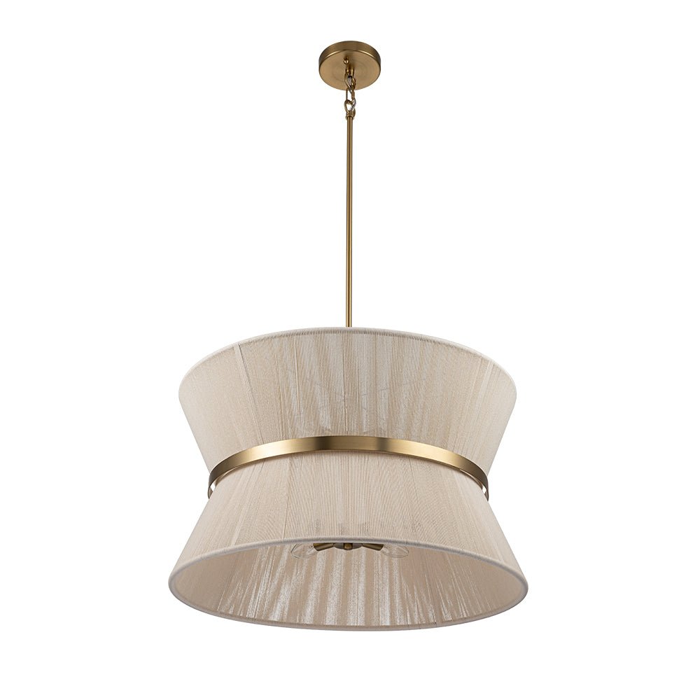 Suspension Corde Tressée Laiton Beige Noir Bohème Drum Salle à Manger Salon Chambre Entrée Ferme Côtière Réglable E26 E12 | Restfield