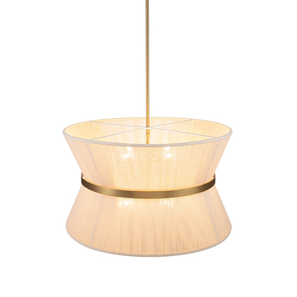 Suspension Corde Tressée Laiton Beige Noir Bohème Drum Salle à Manger Salon Chambre Entrée Ferme Côtière Réglable E26 E12 | Restfield