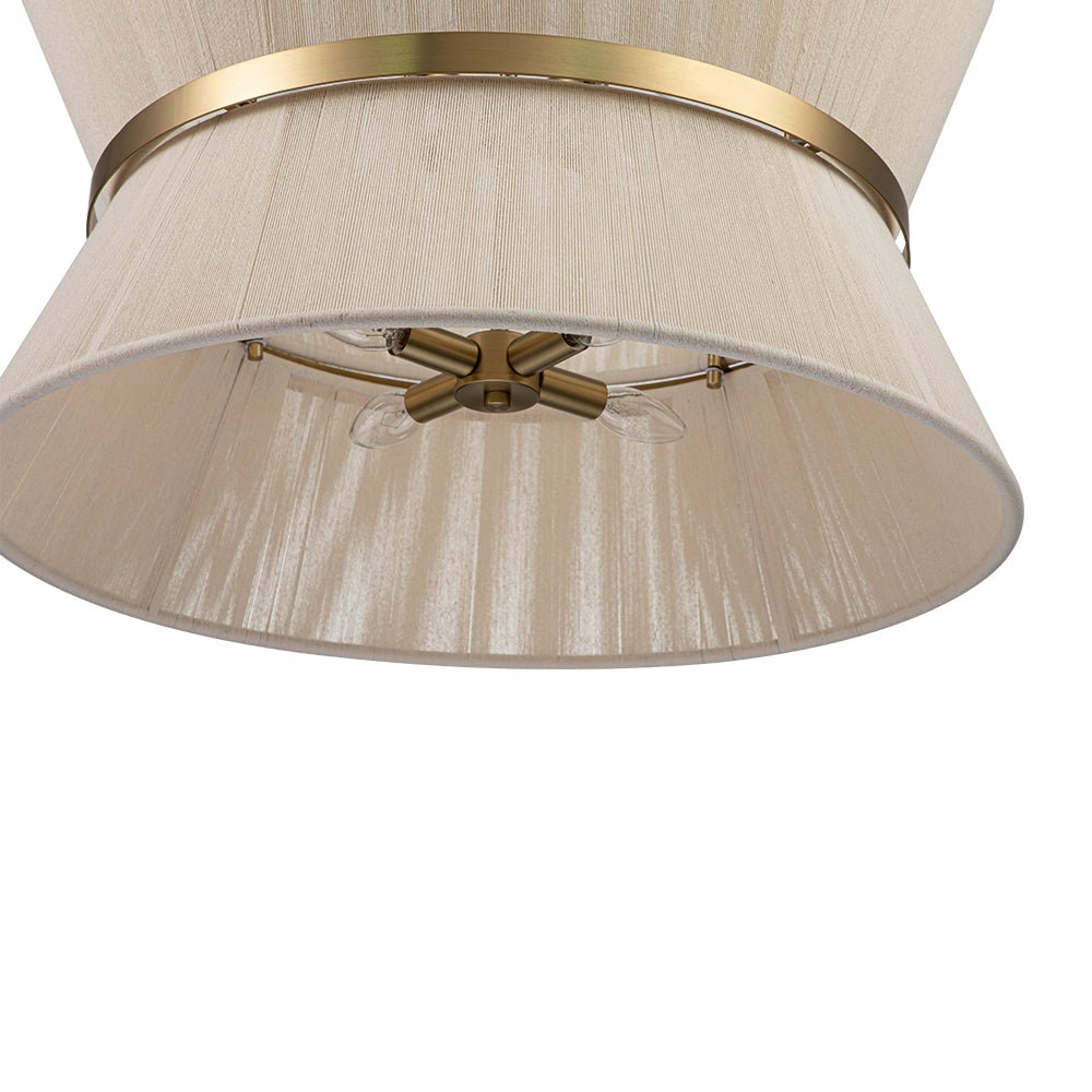 Suspension Corde Tressée Laiton Beige Noir Bohème Drum Salle à Manger Salon Chambre Entrée Ferme Côtière Réglable E26 E12 | Restfield