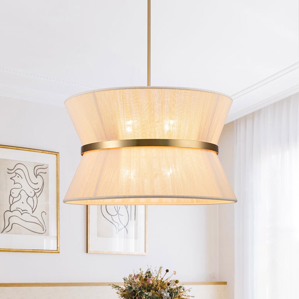 Suspension Corde Tressée Laiton Beige Noir Bohème Drum Salle à Manger Salon Chambre Entrée Ferme Côtière Réglable E26 E12 | Restfield