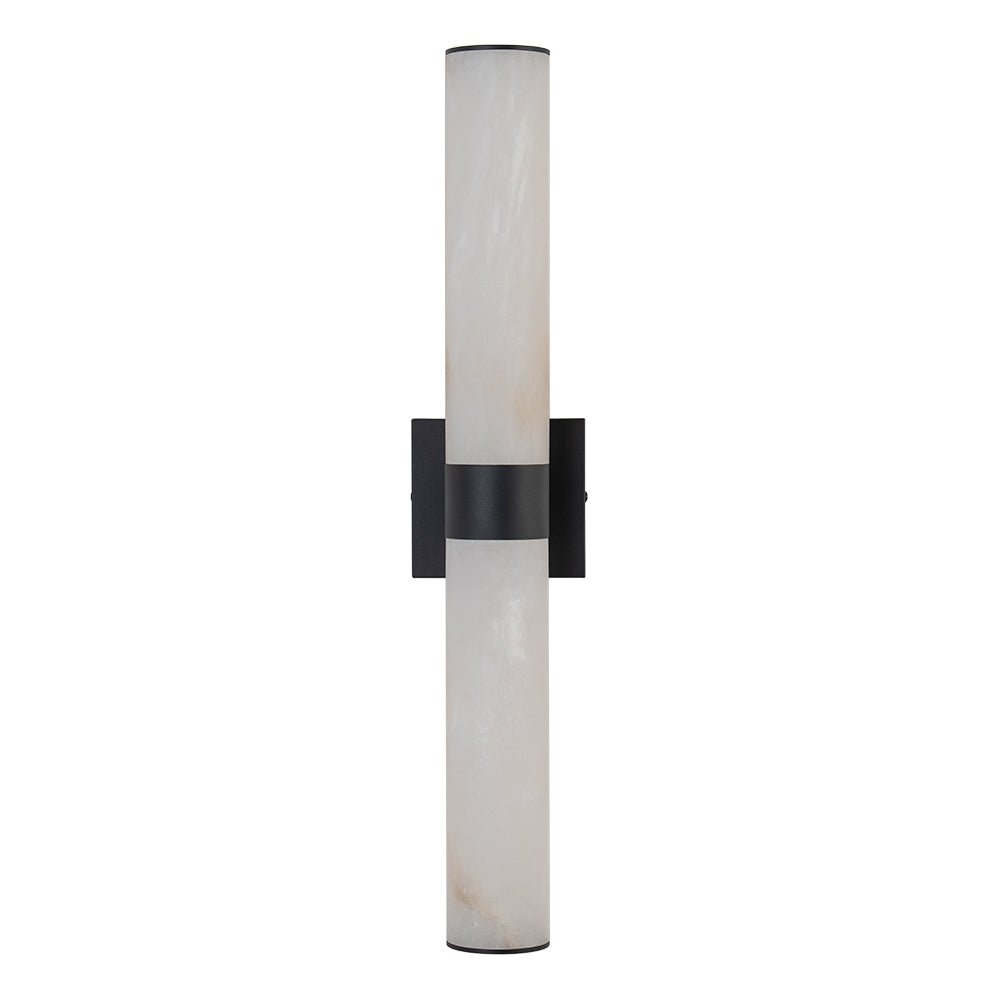 Lineaire LED Wandlamp met Albast – Moderne Badkamerverlichting in Messing of Zwart – 60cm Dimbaar 3000K | Sansoti