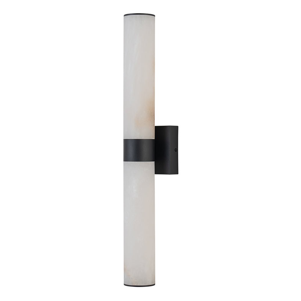 Lineaire LED Wandlamp met Albast – Moderne Badkamerverlichting in Messing of Zwart – 60cm Dimbaar 3000K | Sansoti