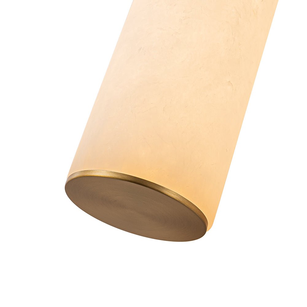 Lineaire LED Wandlamp met Albast – Moderne Badkamerverlichting in Messing of Zwart – 60cm Dimbaar 3000K | Sansoti