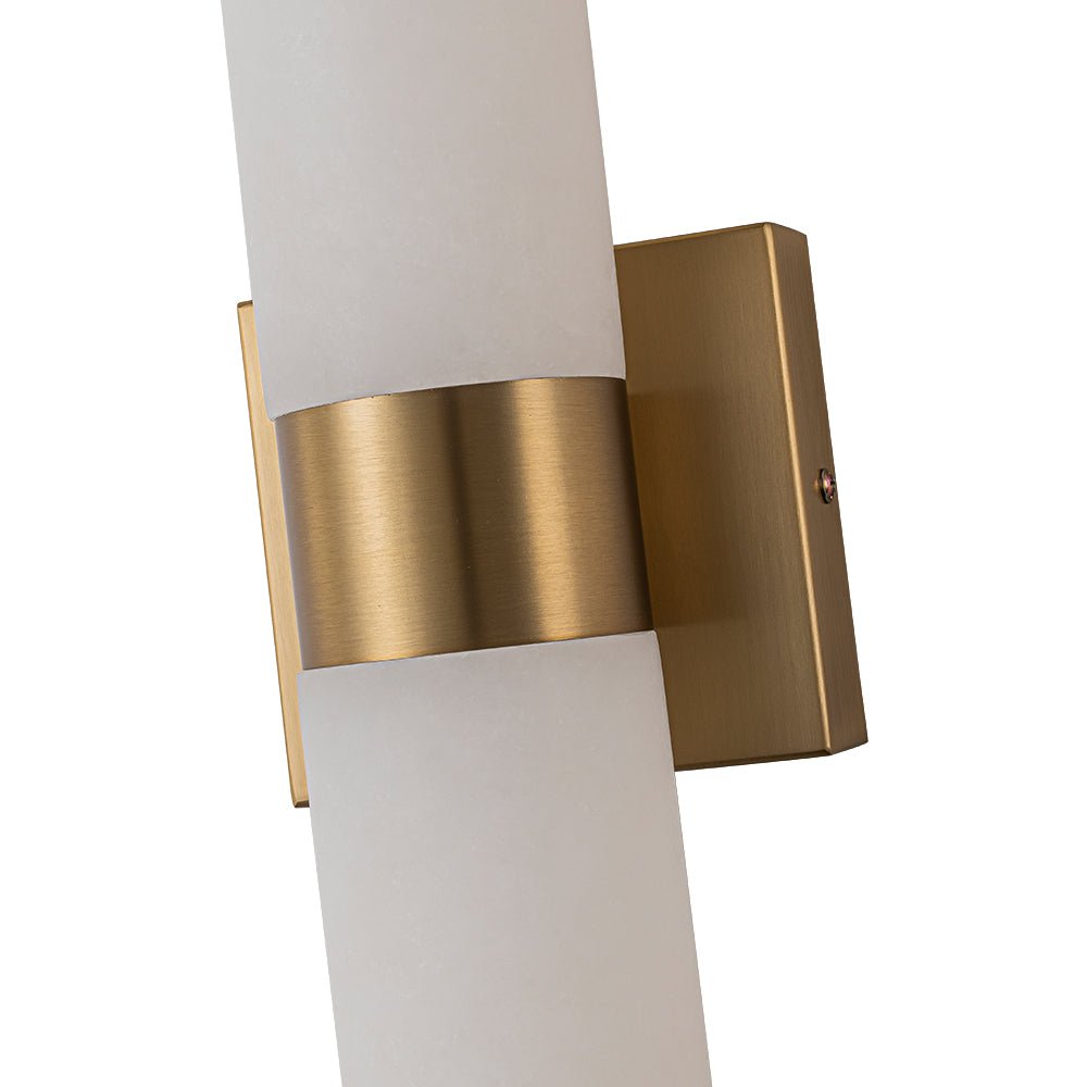 Lineaire LED Wandlamp met Albast – Moderne Badkamerverlichting in Messing of Zwart – 60cm Dimbaar 3000K | Sansoti