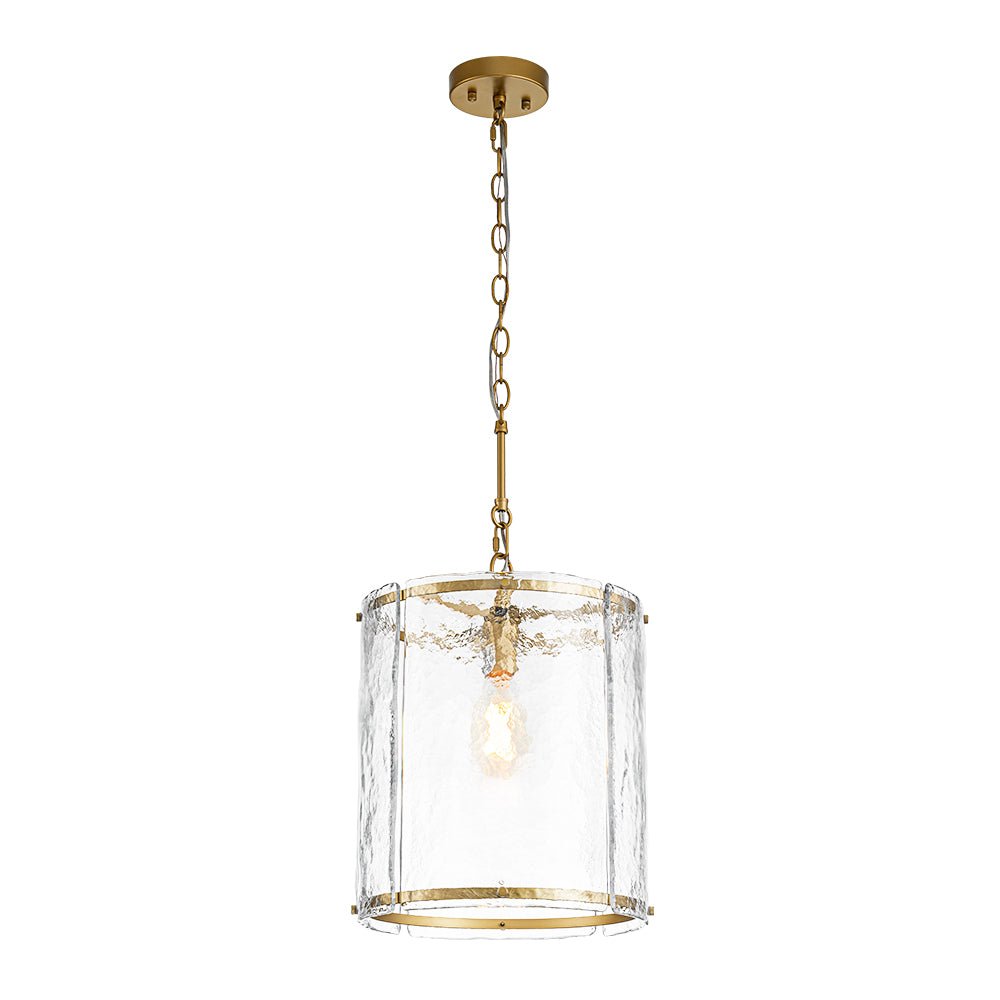 Hanglamp Cilinder Glas Messing Nikkel 32cm E26 Verstelbaar Keuken Eetkamer Entree Kooi Pendel Woonkamer Badkamer Farmhouse | Sansoti