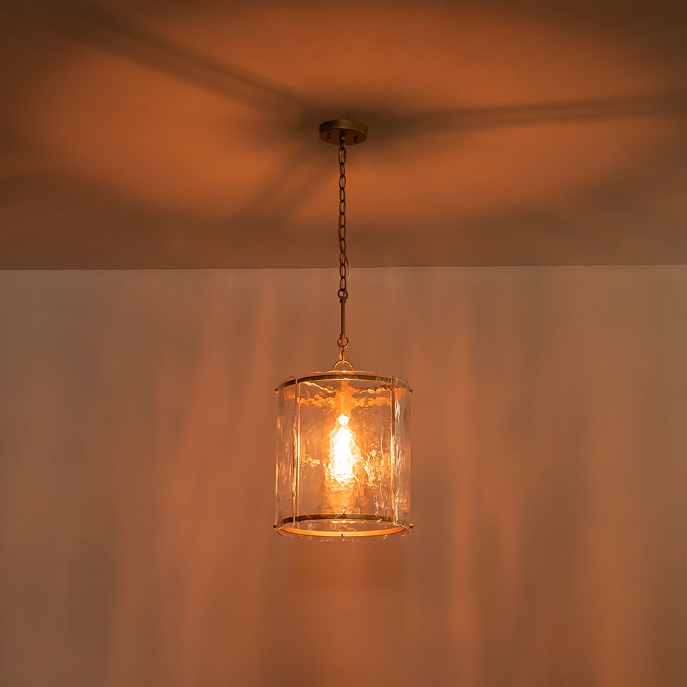 Hanglamp Cilinder Glas Messing Nikkel 32cm E26 Verstelbaar Keuken Eetkamer Entree Kooi Pendel Woonkamer Badkamer Farmhouse | Sansoti