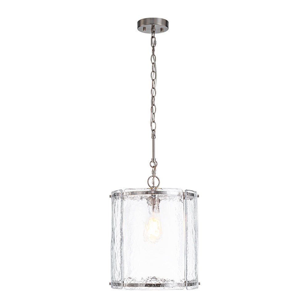 Hanglamp Cilinder Glas Messing Nikkel 32cm E26 Verstelbaar Keuken Eetkamer Entree Kooi Pendel Woonkamer Badkamer Farmhouse | Sansoti