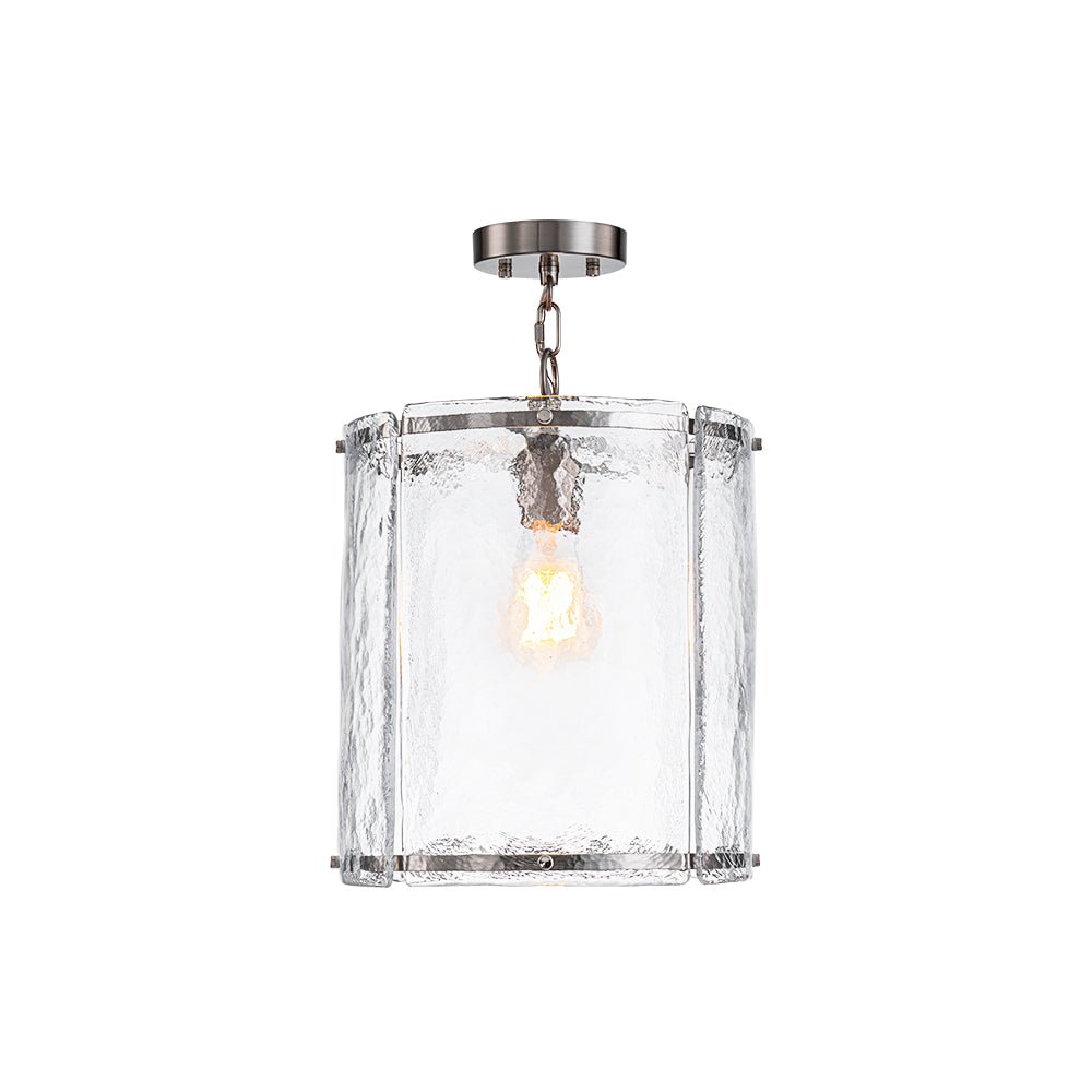 Hanglamp Cilinder Glas Messing Nikkel 32cm E26 Verstelbaar Keuken Eetkamer Entree Kooi Pendel Woonkamer Badkamer Farmhouse | Sansoti