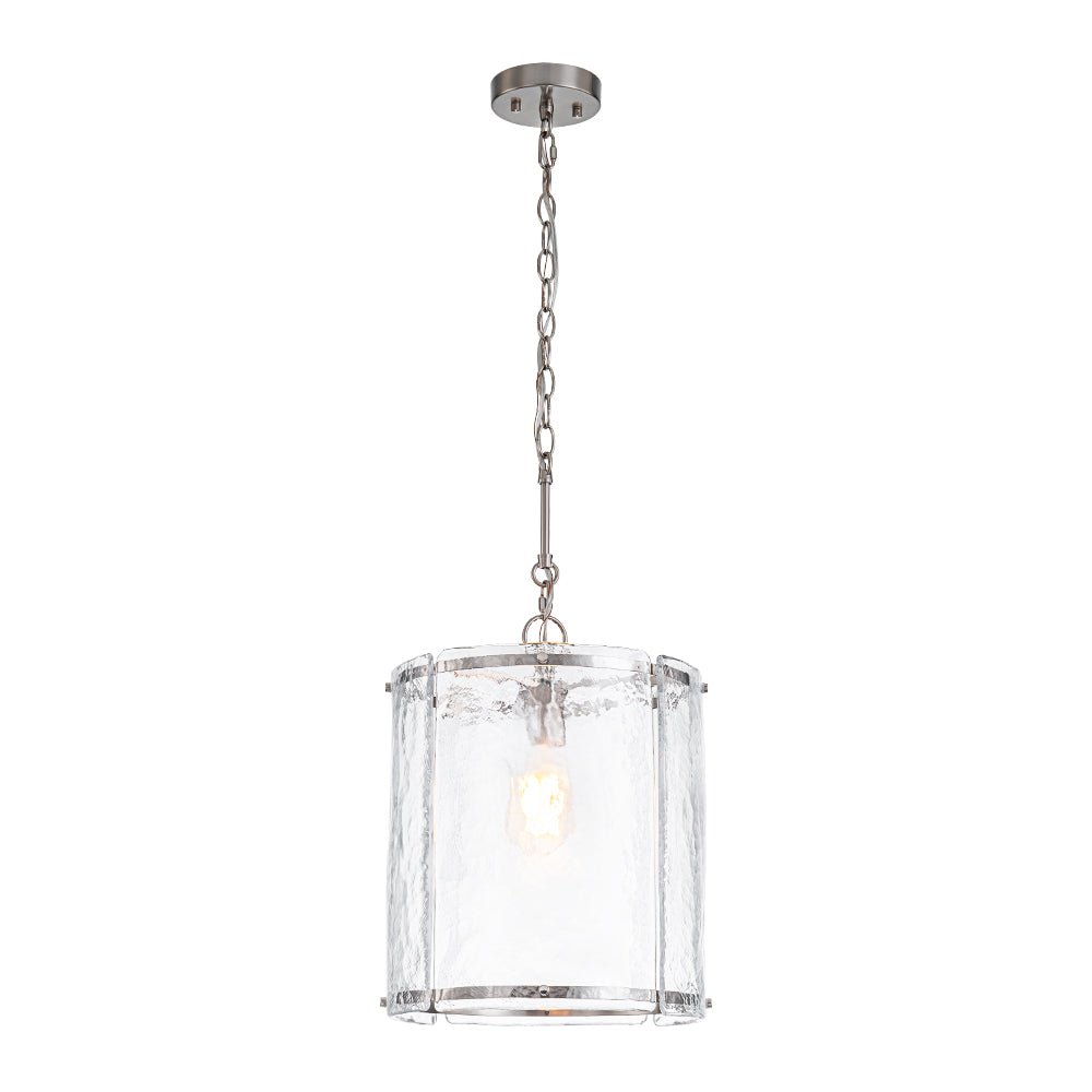 Hanglamp Cilinder Glas Messing Nikkel 32cm E26 Verstelbaar Keuken Eetkamer Entree Kooi Pendel Woonkamer Badkamer Farmhouse | Sansoti
