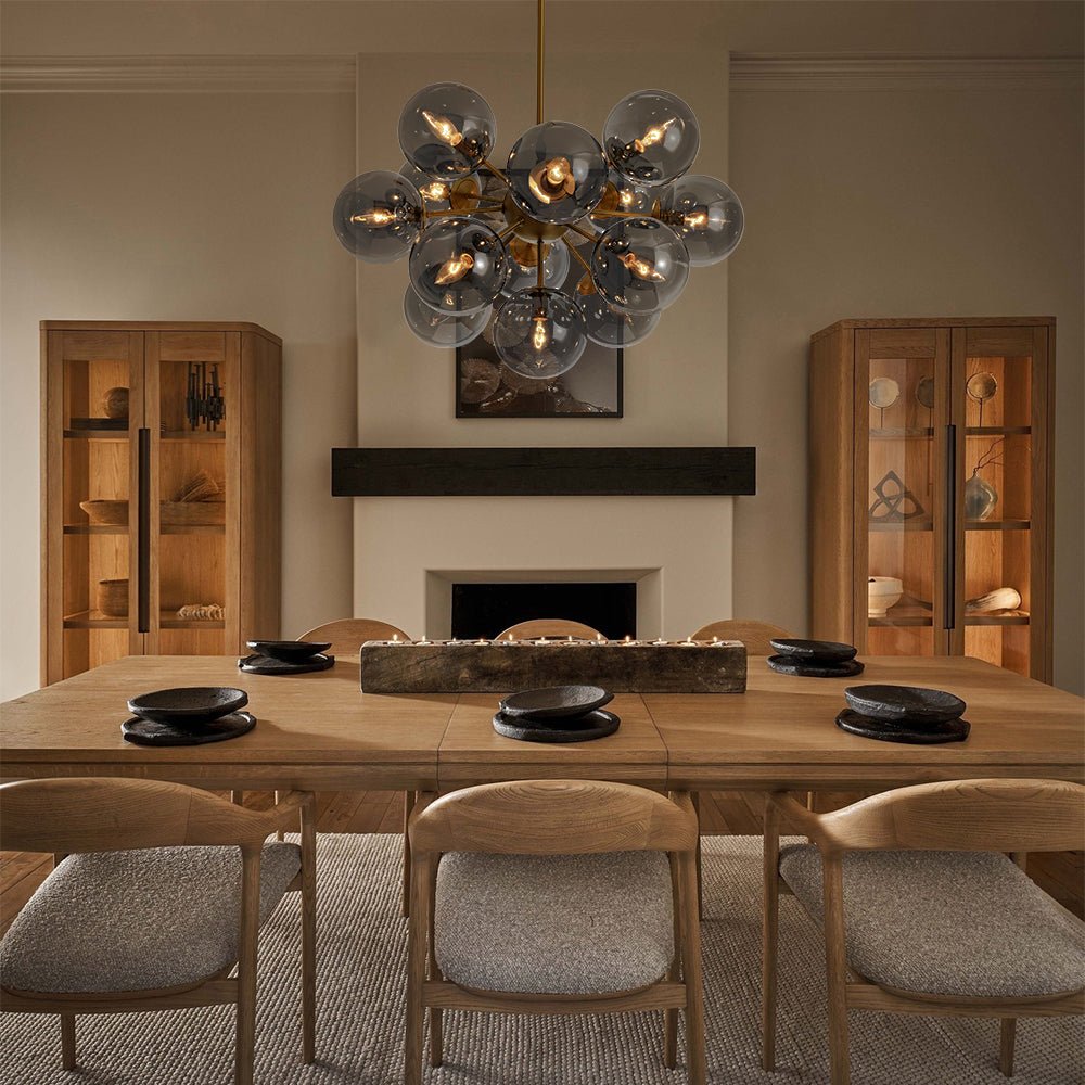 Sputnik Hanglamp 13 Lichts Gerookt Glas Messing Nikkel 60cm E12 Woonkamer Eetkamer Slaapkamer Entree Sunburst Chandelier Dimbaar | Sansoti