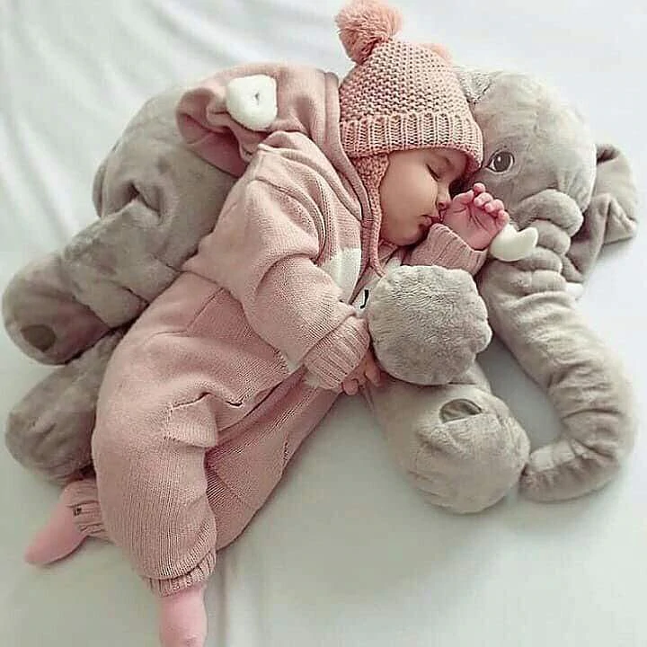 Zacht Pluche Olifant Babykussen 40cm of 60cm Knuffel voor Rust en Slaap | Sansoti