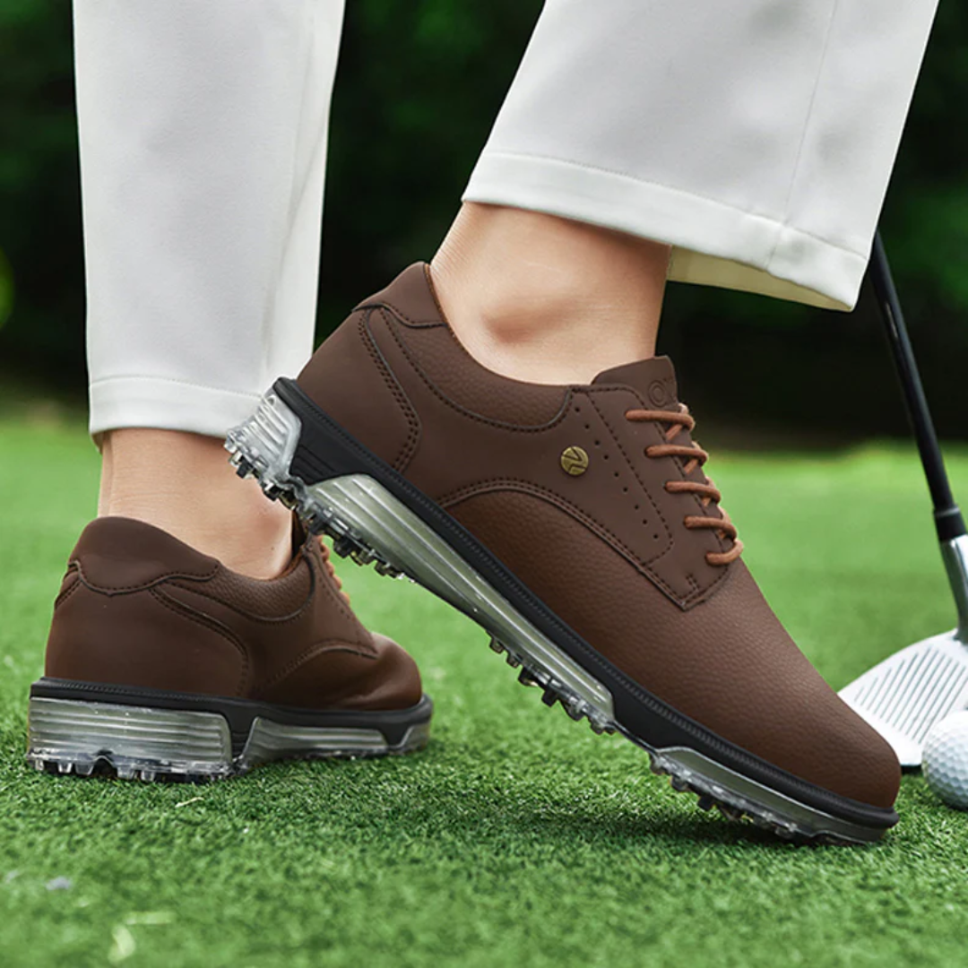 Golfschoenen Heren Waterdicht Leer Synthetisch Anti-Slip Ergonomisch Sportief Comfort Zwart Wit Golfbaan | Sansoti