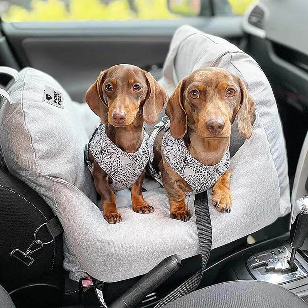 Autostoel Hondenmand First Class - Comfortabel Reiskussen voor Hond of Kat - Verstelbaar Wasbaar Autoreizen | Sansoti