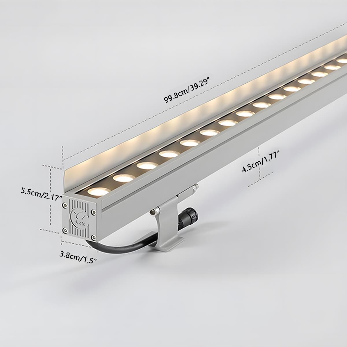Lave-mur LED RGB Aluminium 24V IP65 Façade Jardin Applique Barre lumineuse Couleur Dimmable Extérieur Éclairage d'accent Villa | Restfield