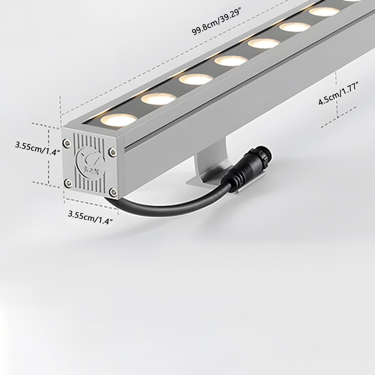 Lave-mur LED RGB Aluminium 24V IP65 Façade Jardin Applique Barre lumineuse Couleur Dimmable Extérieur Éclairage d'accent Villa | Restfield