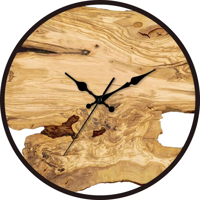Horloge murale transparente bois résine époxy chiffres romains mouvement silencieux moderne salon chambre | Restfield