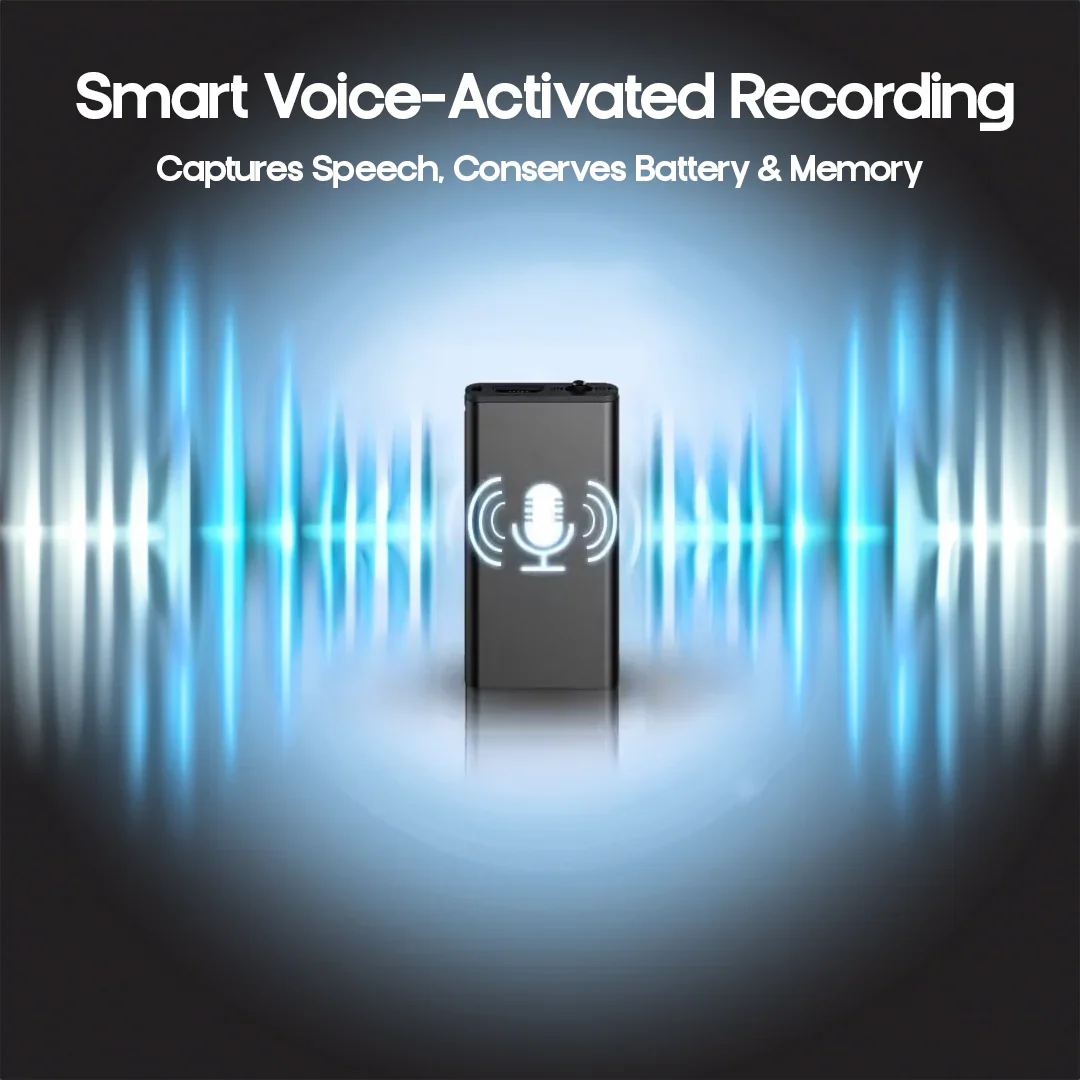 Mini Digitale Voicerecorder 16GB Stemgestuurd Opnameapparaat Ultra Compact Design 376 Uur Opslag Dictafoon | Sansoti