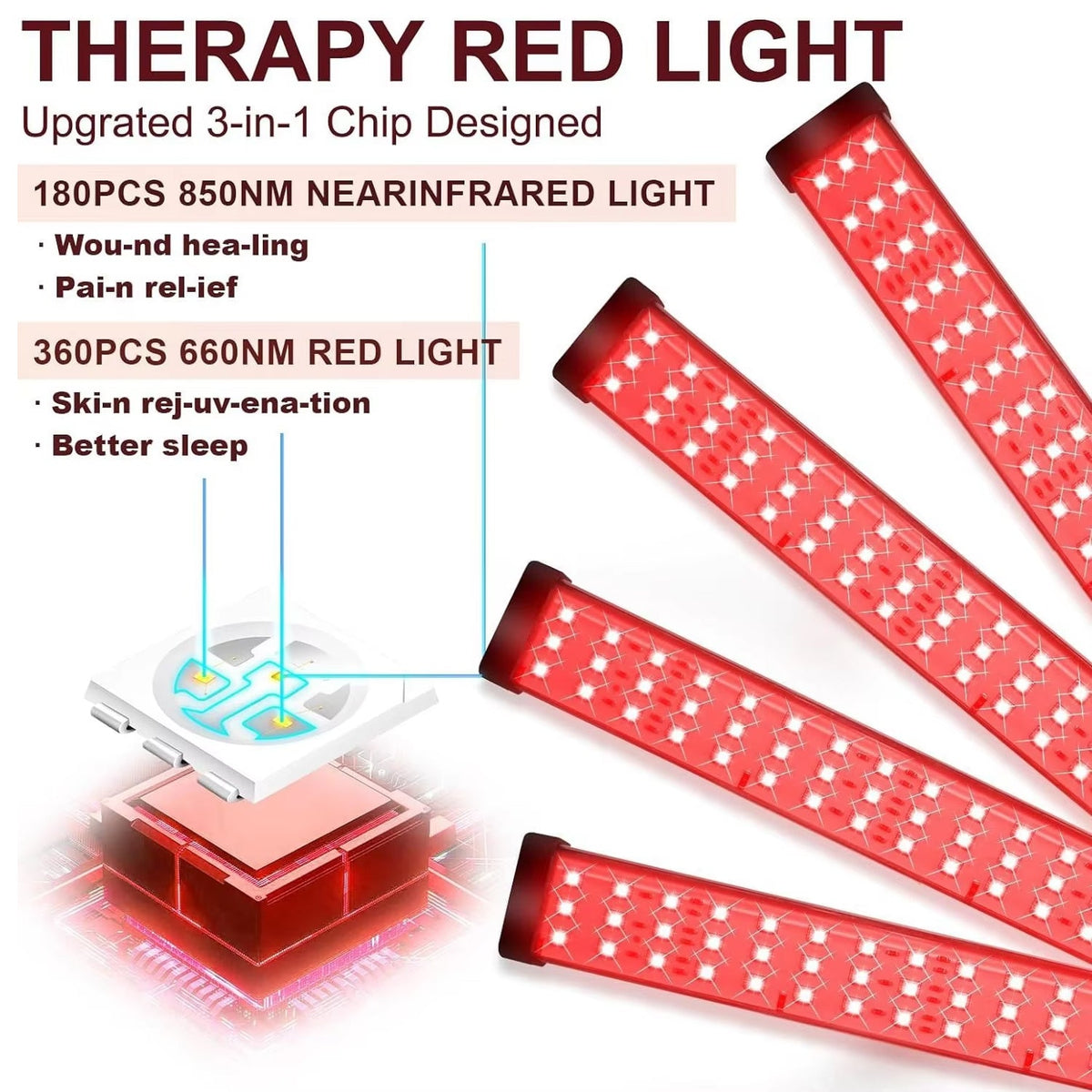 Roodlichttherapielamp 660nm 850nm Verstelbaar Statief Huidverjonging Pijnverlichting Spierherstel Wellness | Sansoti