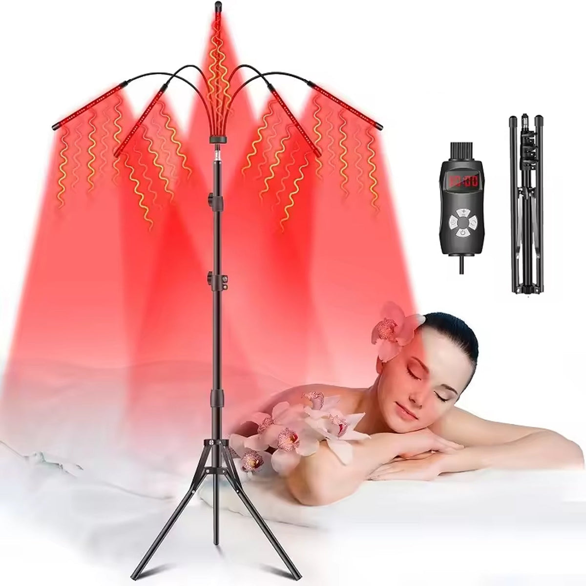 Verstelbare Infrarood Therapielamp 660nm 850nm Dubbele Golflengte Lichttherapie voor Huidverzorging Thuis | Sansoti