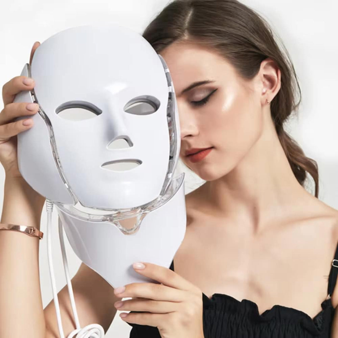 LED Gezichtsmasker met 7 Kleuren Lichttherapie voor Huidverjonging Anti-Aging en Huidverzorging Thuis | Sansoti