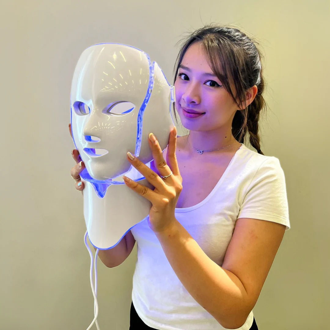 LED Gezichtsmasker met 7 Kleuren Lichttherapie voor Huidverjonging Anti-Aging en Huidverzorging Thuis | Sansoti